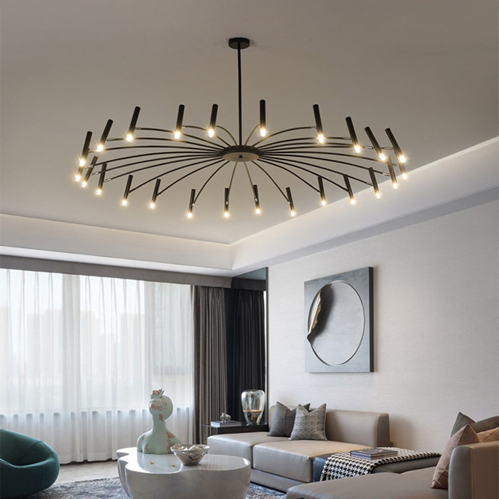 Arisha modern Blown Linear metal Multi-heads candelabru