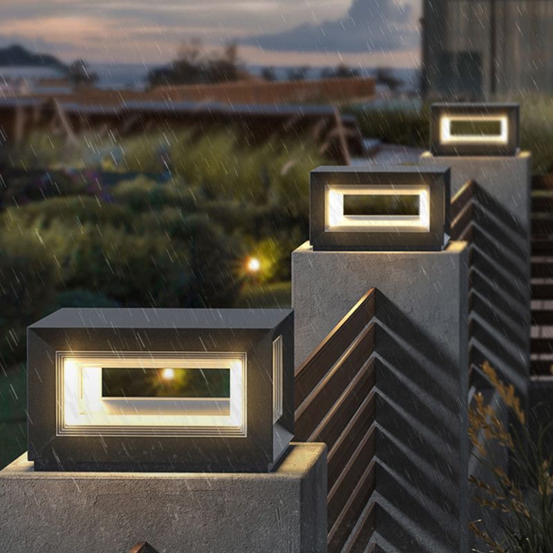 Ray lampă suspendată contemporană LED din metal pentru exterior, neagră