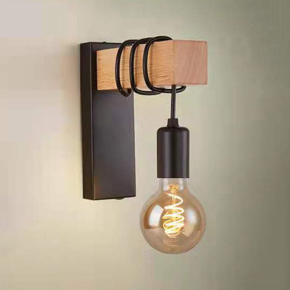 Silva aplică de perete industrială cu bec, din metal, negru/alb, pentru living