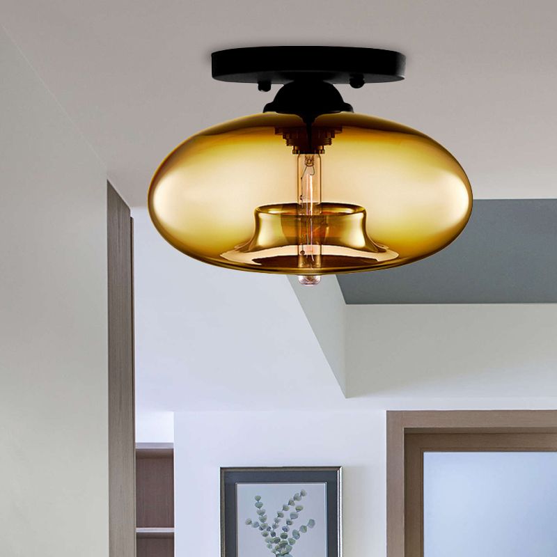 Valentina plafonieră aplicată, industrială, în stil Art Deco, cu glob, pentru living