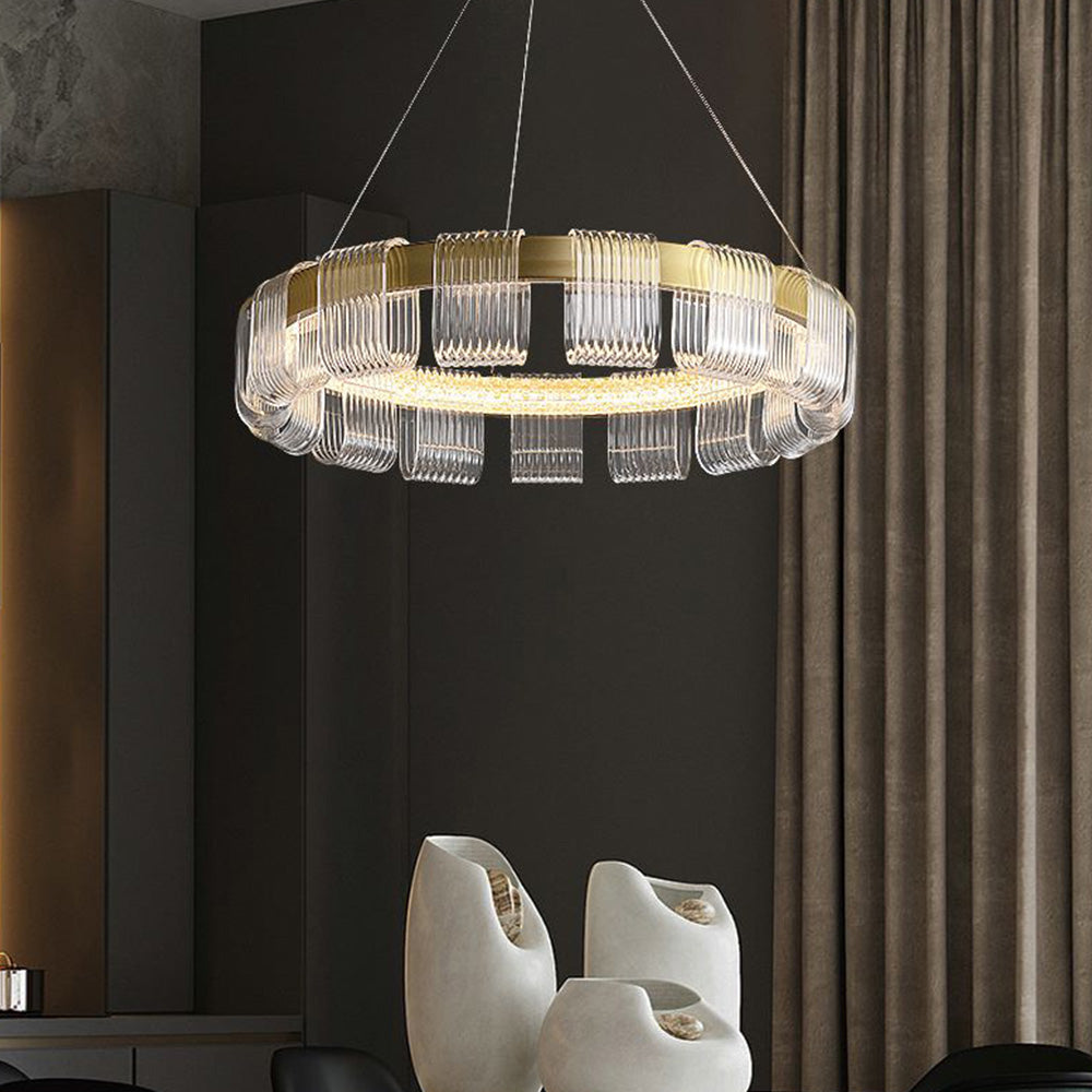 Arisha modern inel lampă suspendată, alb/Aur