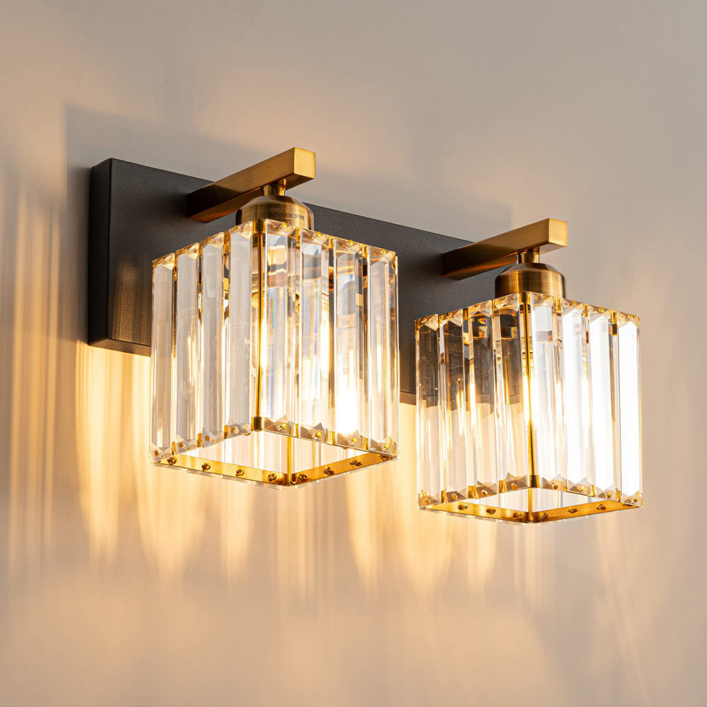Kristy Vintage LED metal/cristal aplică de Perete pentru Oglindă, auriu