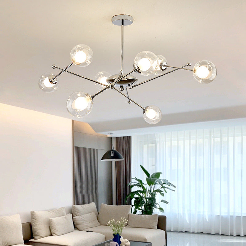 Valentina modern LED candelabru Crom sticlă living/dormitor