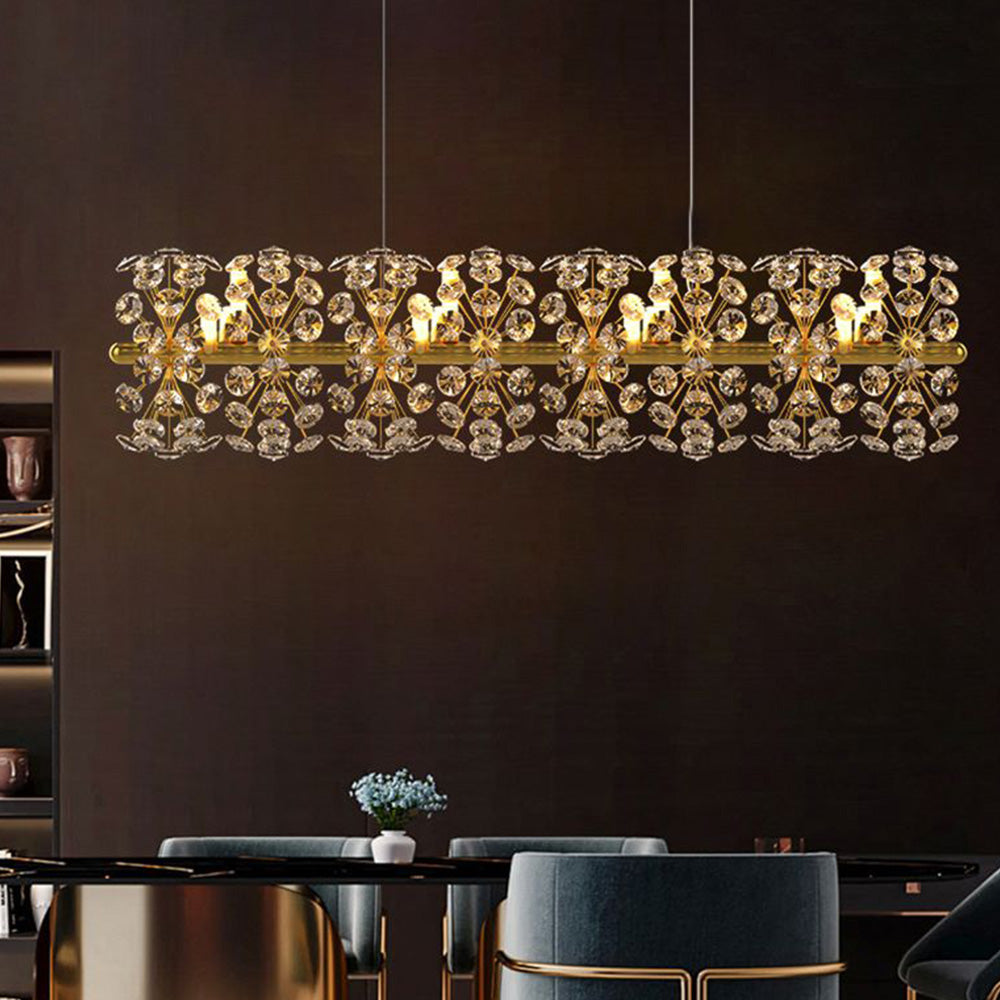 Arisha de lux Lineal/floare candelabru, auriu, metal/cristal