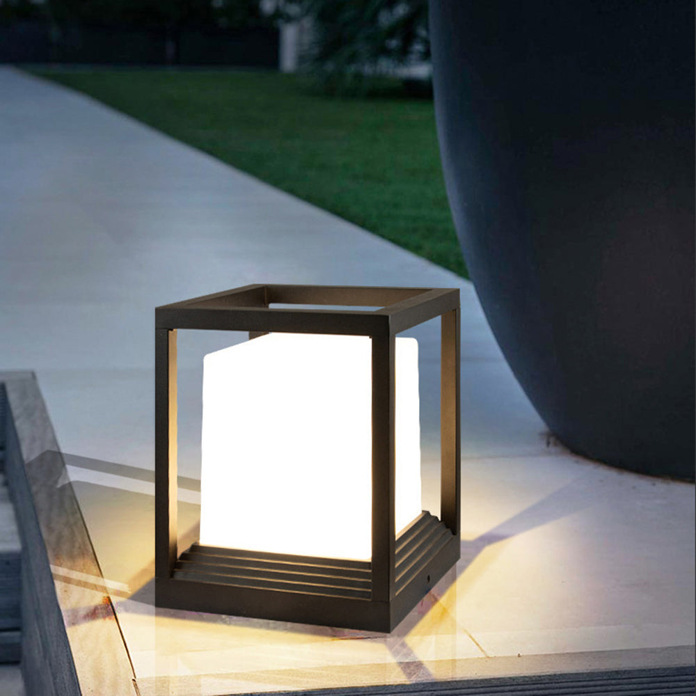 Ray modern Rectangular metal Outdoor Lamps, negru