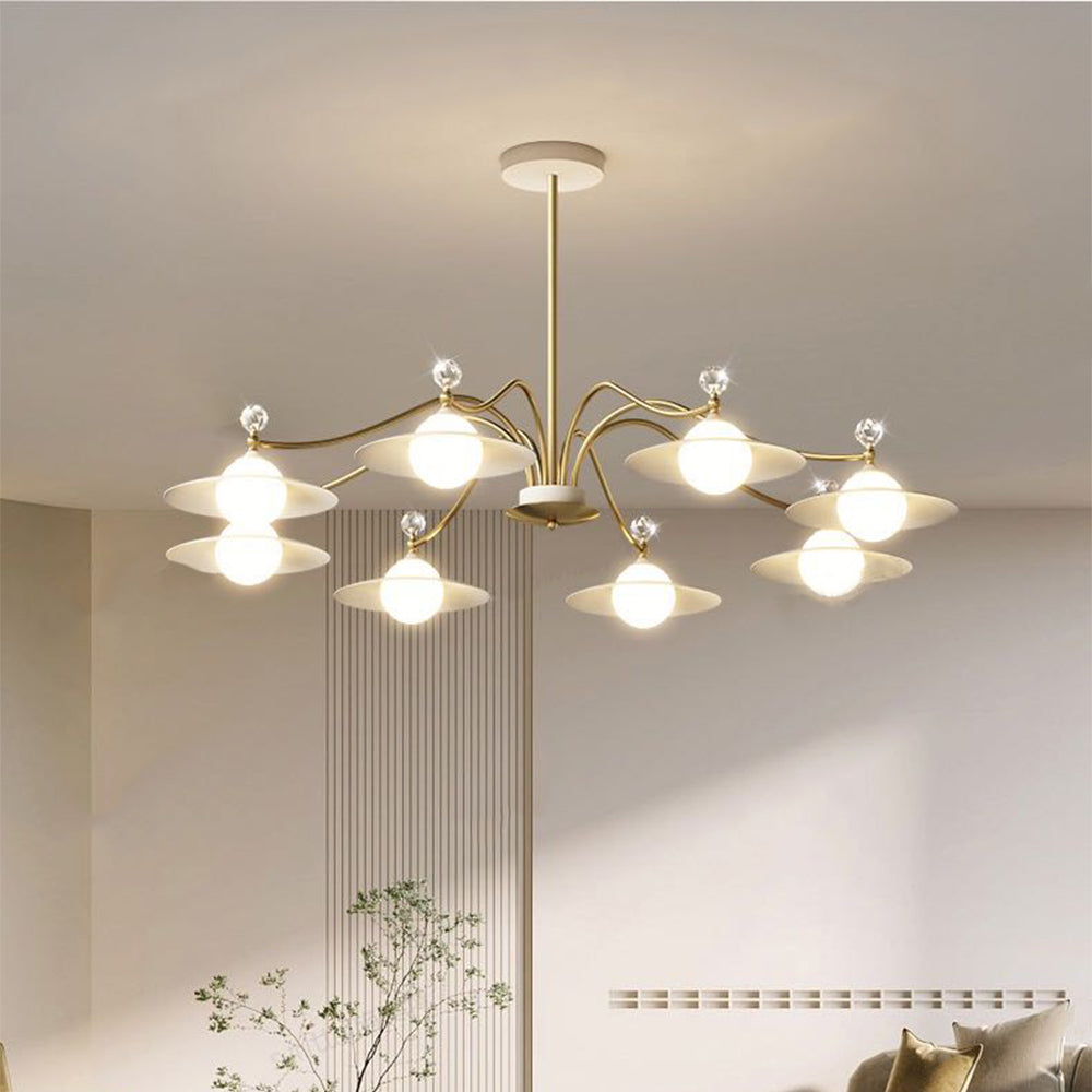 Arisha candelabru din sticlă suflată, auriu, 6/8 surse de lumină