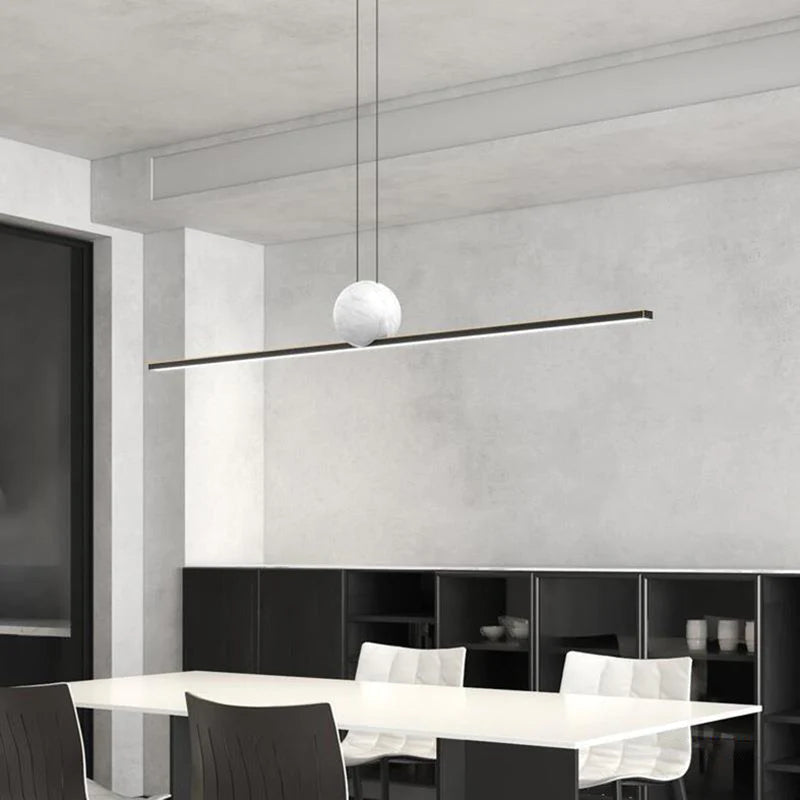 Arisha lampă suspendată din marmură, minimalistă, liniară, cu bule
