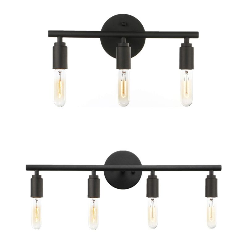 Silva modern aplică de perete din sticlă, negru, baie, 3/4 Light, pentru oglindă