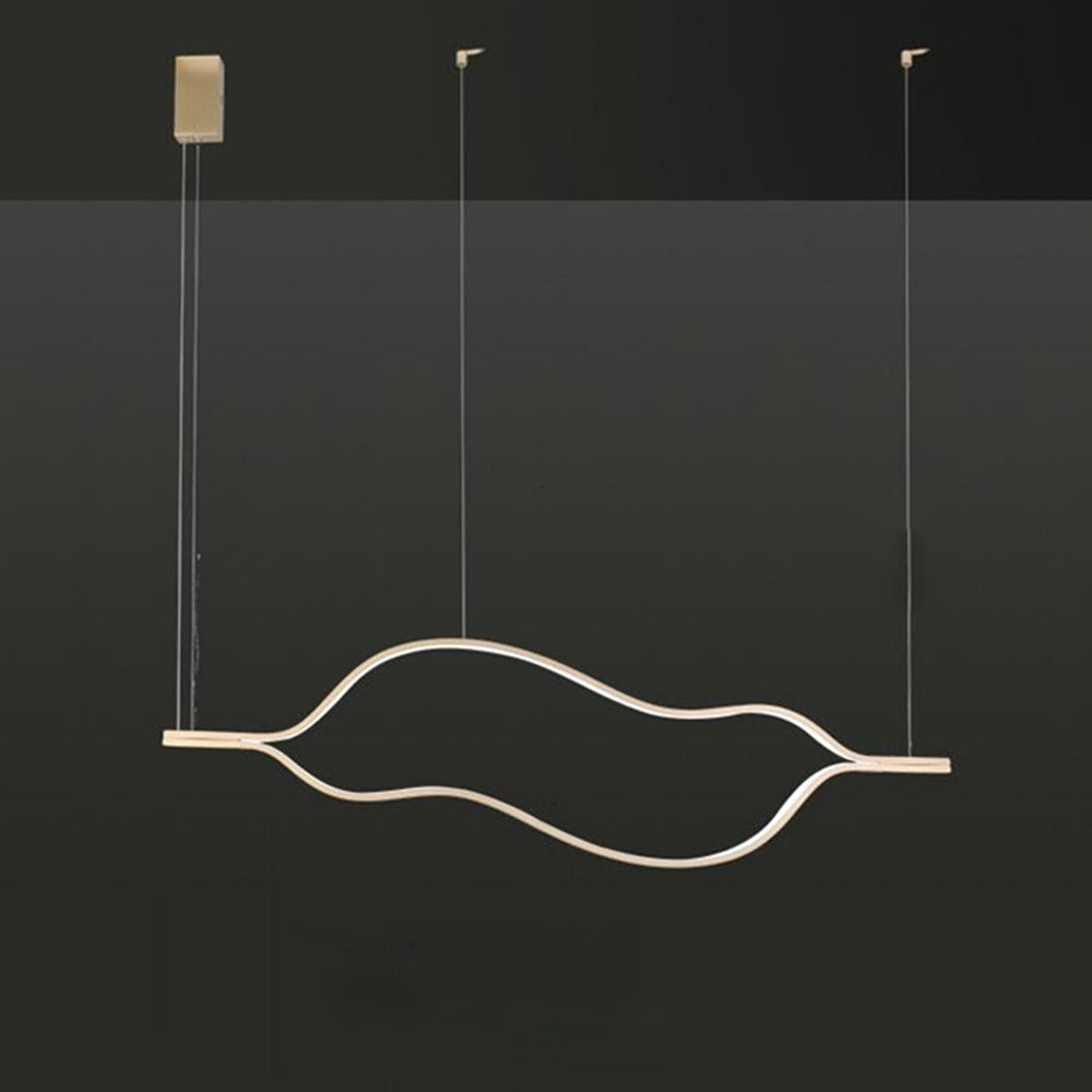 Arisha LED Linear minimalist val cu finisaj în formă de frunză aurie - lampă suspendată