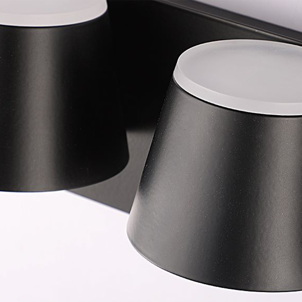 Arisha modern Cylindrical metal oglindă Front aplică de perete, negru
