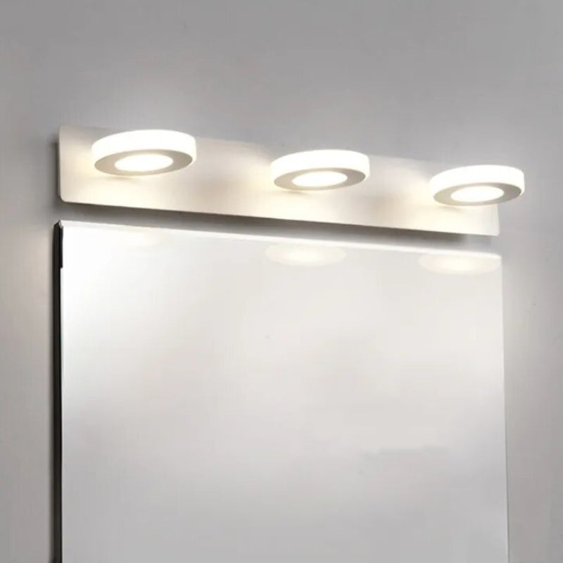 Arisha aplică de perete albă din metal, minimalistă, rotundă, pentru baie