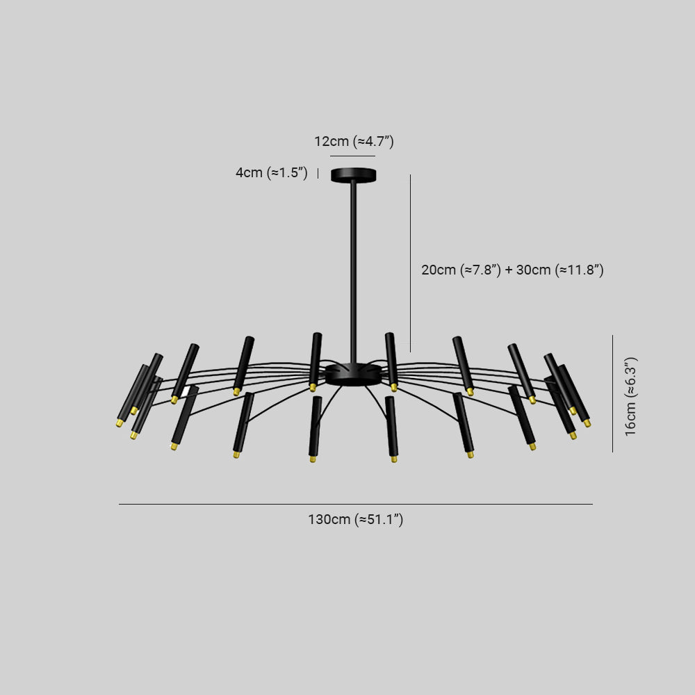 Arisha modern Blown Linear metal Multi-heads candelabru