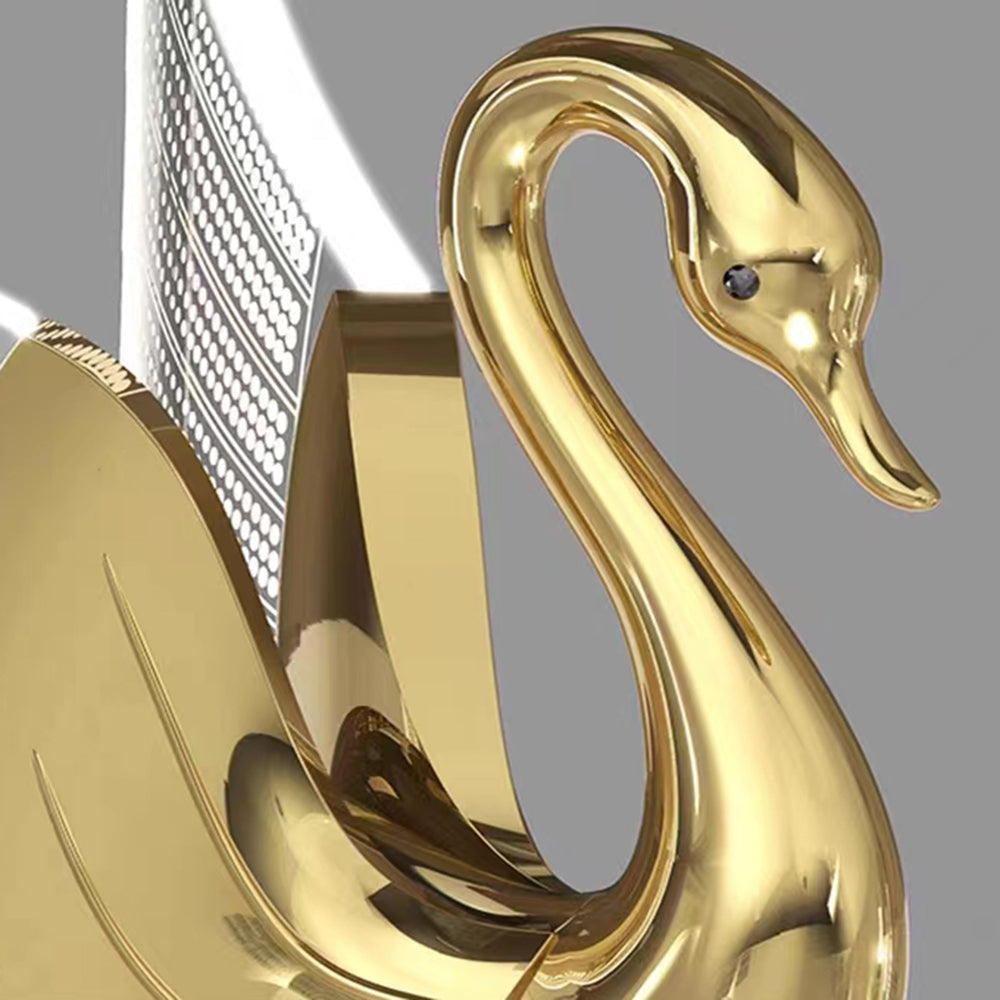 Arisha Art Deco Swan / aplică de perete din metal, Culoarea aurie/aur roz