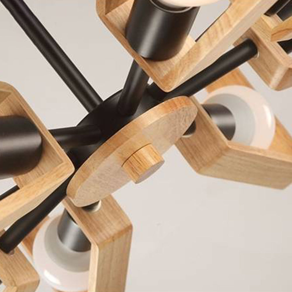 Muto modern Nordic Rotatale lampă suspendată, lemn, 3 Stil