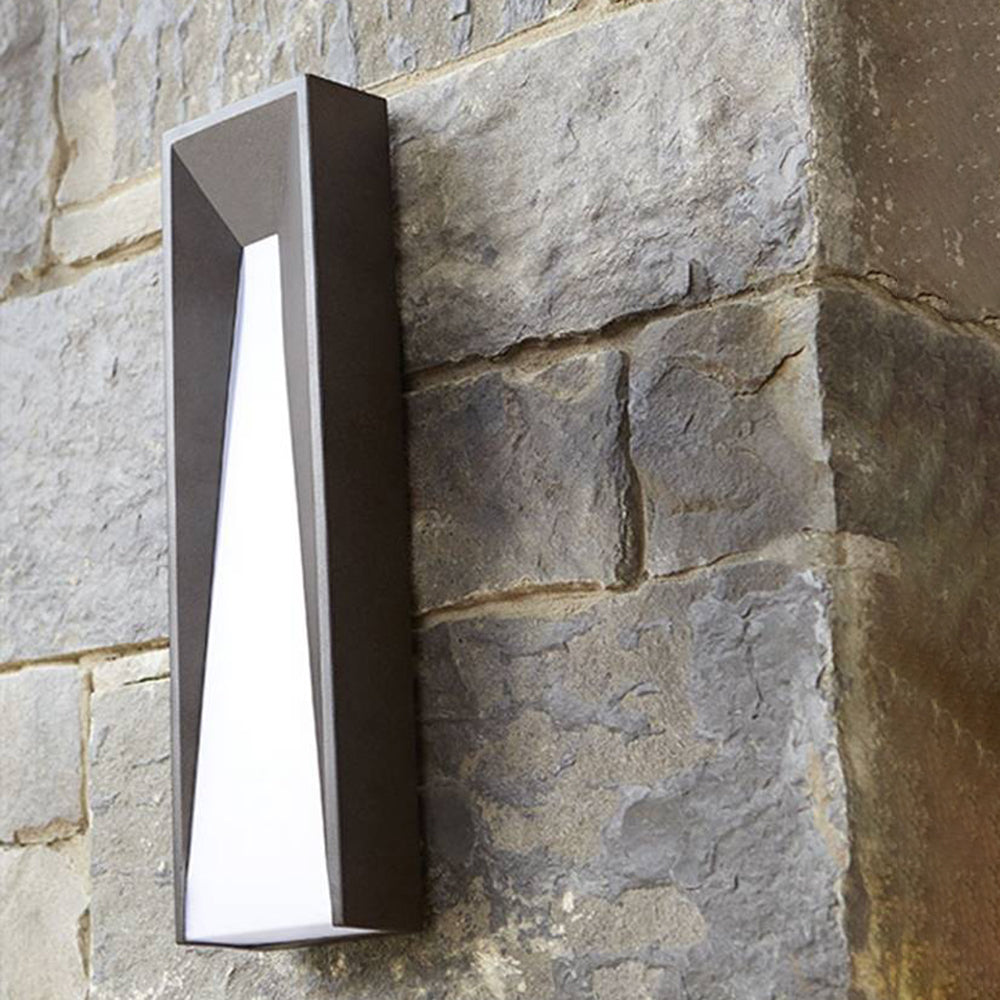 Ray aplică de perete pentru exterior modernă dreptunghiulară din metal, negru/alb