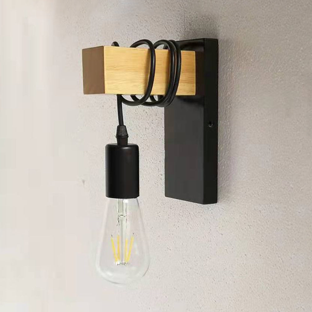 Silva aplică de perete industrială cu bec, din metal, negru/alb, pentru living