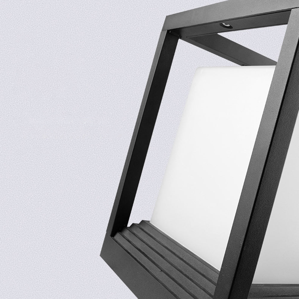 Ray modern Rectangular metal Outdoor Lamps, negru