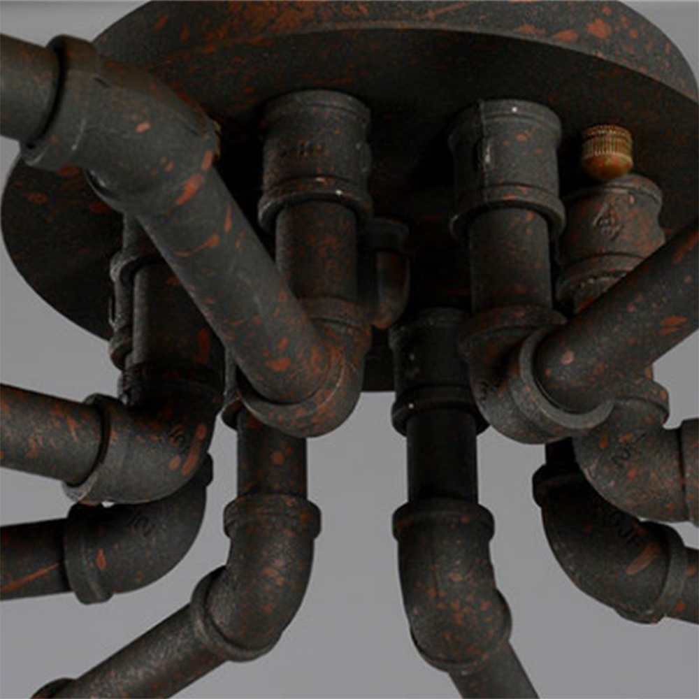 Alessio plafonieră aplicată industrială, negru/alamă
