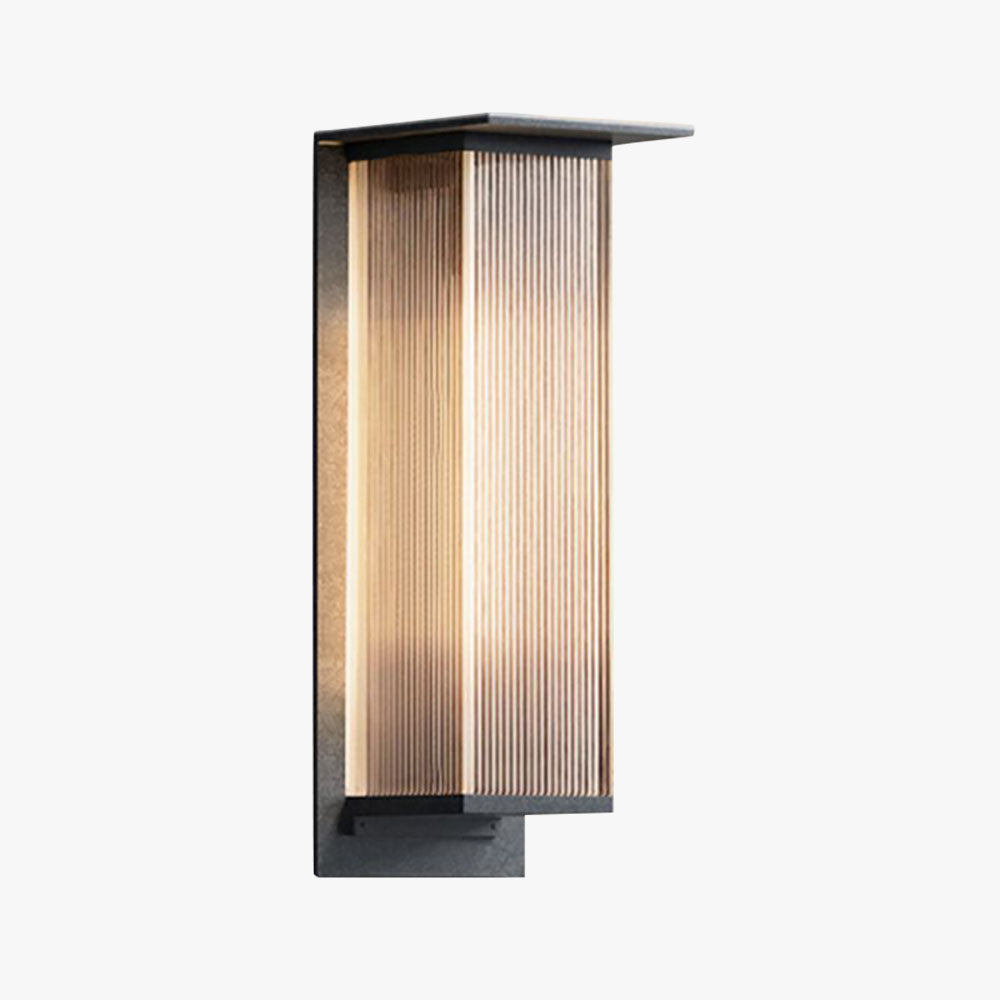 Ray aplică de perete dreptunghiulară modernă din metal, pentru exterior, neagră