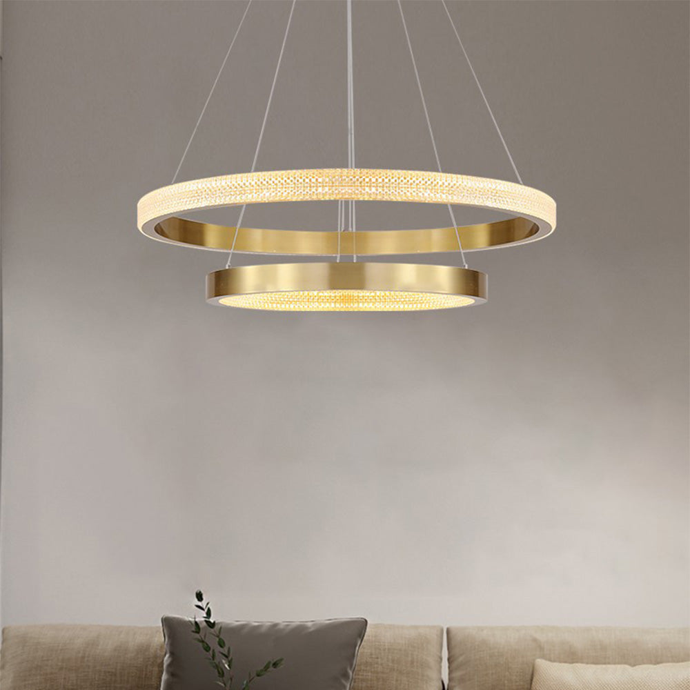 Kristy lampă suspendată modernă Inel metal/Acrilic LED, negru/Aur