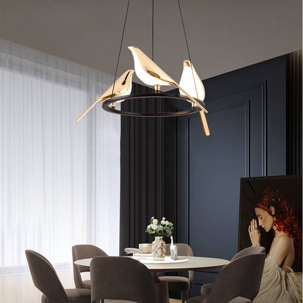 Arisha modern Bird lampă suspendată, aurie și neagră, stil 2