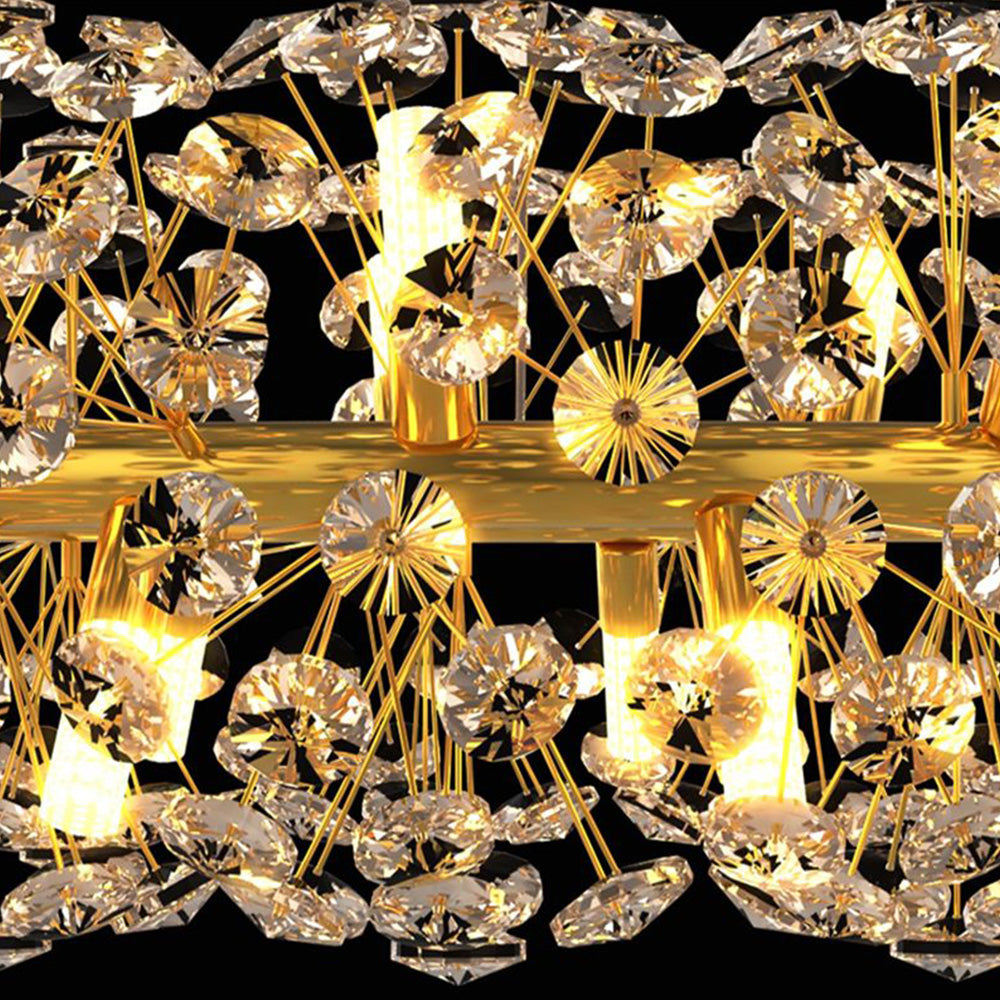 Arisha de lux Lineal/floare candelabru, auriu, metal/cristal