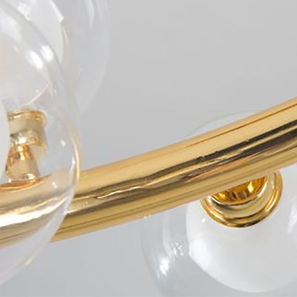 Valentina lampă suspendată aurie din metal și sticlă, modernă, cu bule