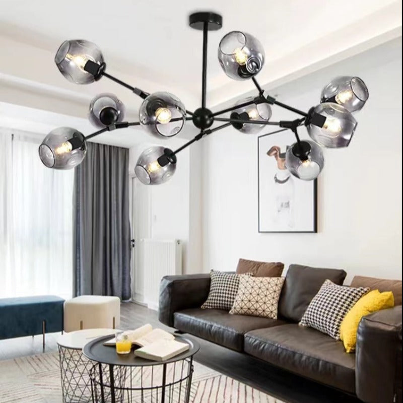Valentina modern Bubble lampă suspendată Metalică, negru/Aur