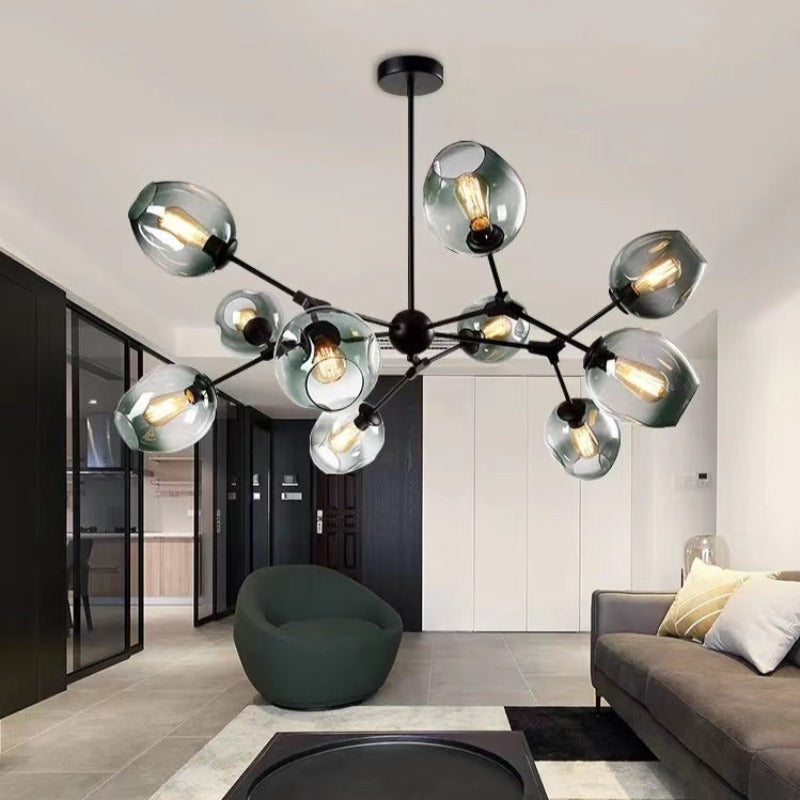 Valentina modern Bubble lampă suspendată Metalică, negru/Aur