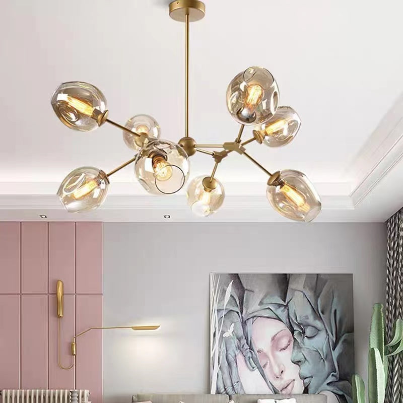 Valentina modern Bubble lampă suspendată Metalică, negru/Aur