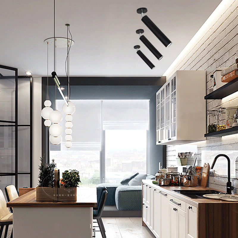 Aria modern Long Tube Spotlight, metal, negru/alb