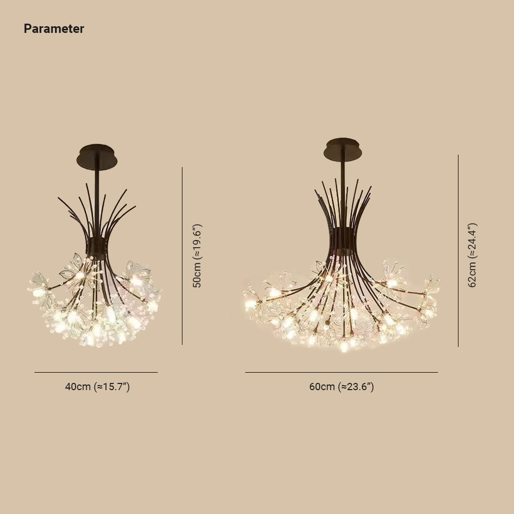 Arisha candelabru modern Art Deco din cristal cu Formă Sputnik, negru/Aur