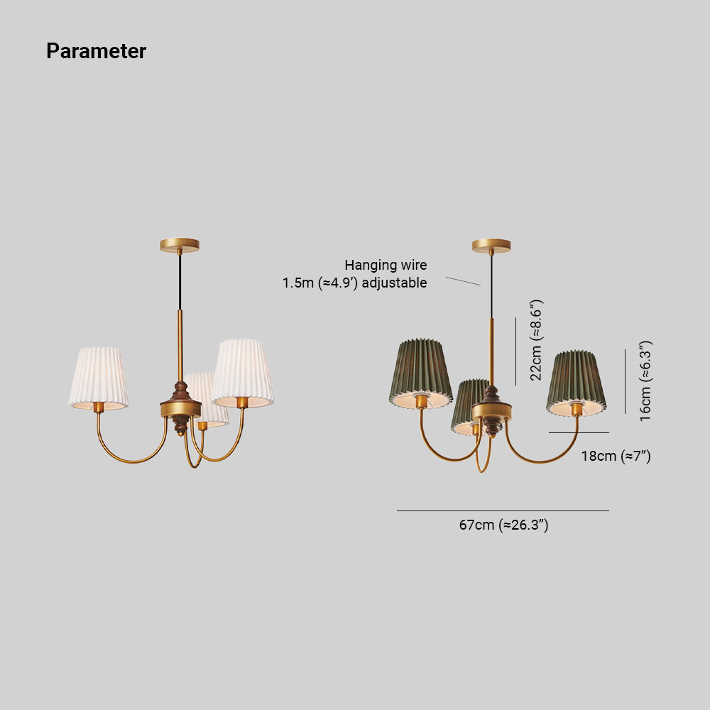 Silva candelabru  modern Retro din stofă, alb/verde
