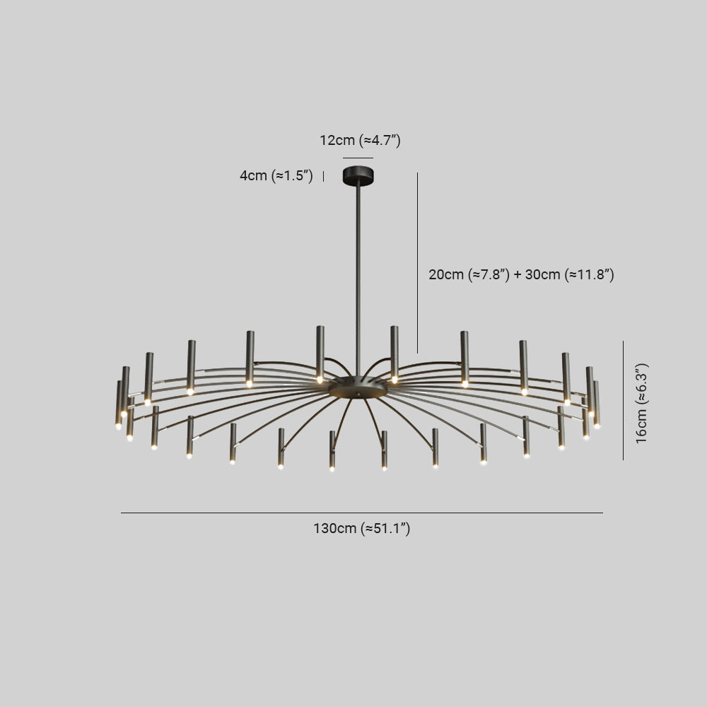 Arisha modern Blown Linear metal Multi-heads candelabru