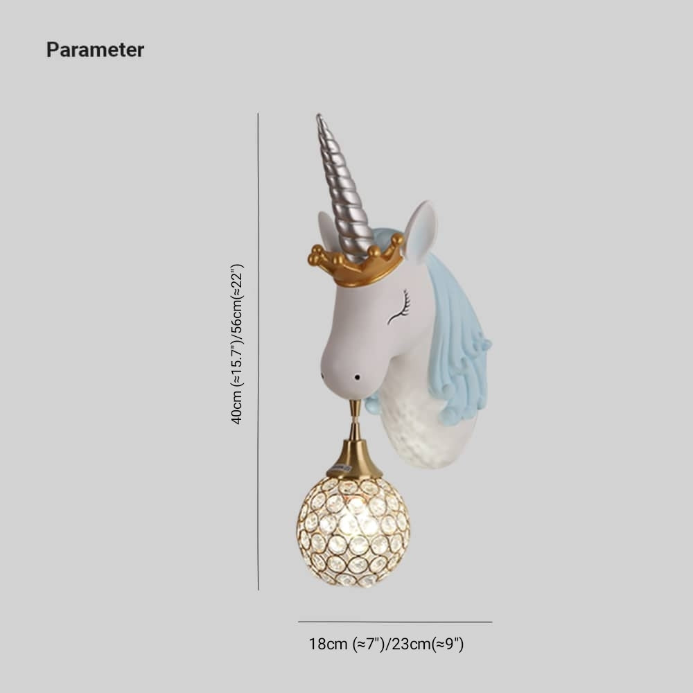 Arisha modern Unicorn/Strawberry Art aplică de perete, Roz/Albastru