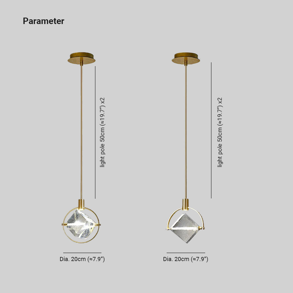 Kristy modern de lux Geometry metal/cristal lampă suspendată, auriu