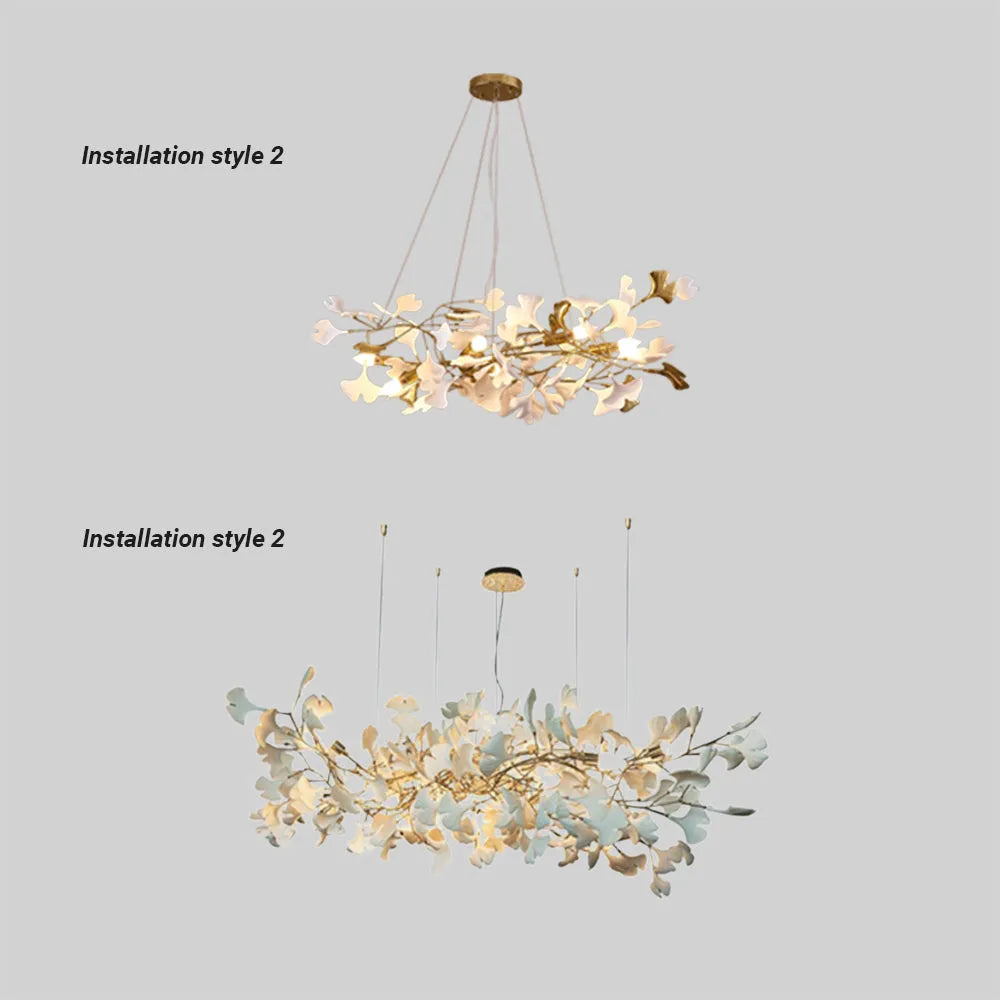 Olivia candelabru  de lux Ceramic Mare pentru hol, Gingko leaf, living, pentru foaier