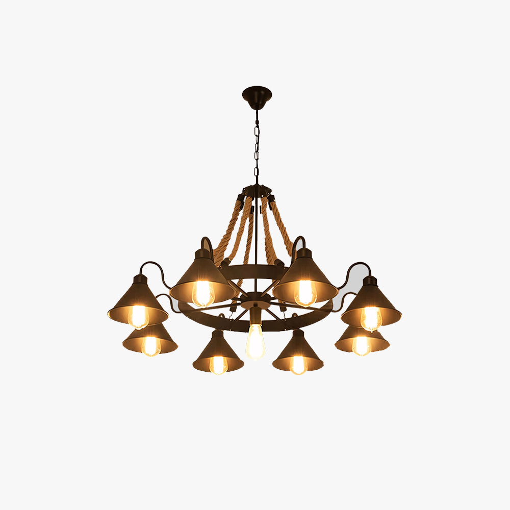 Epoch candelabru din frânghie, vintage, industrial, pentru living