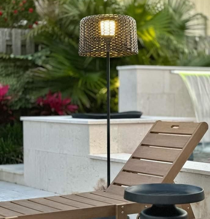 Ritta lampadar exterior Impermeabil din ratan, Balcon/Terasă