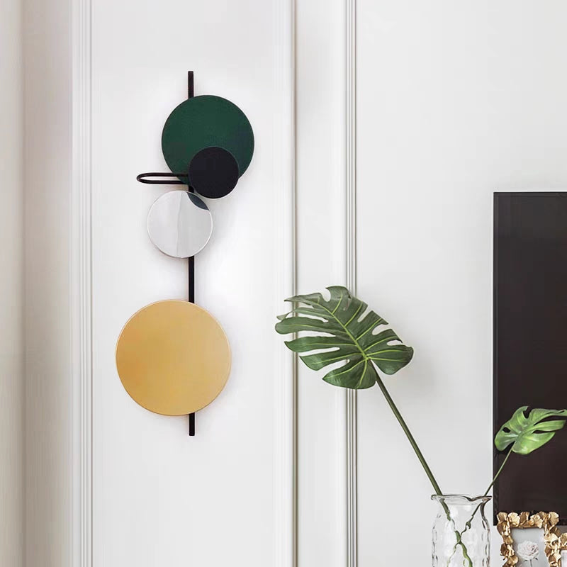 Aira aplică de perete din metal, modernă, în stil Art Deco, circulară, multicoloră