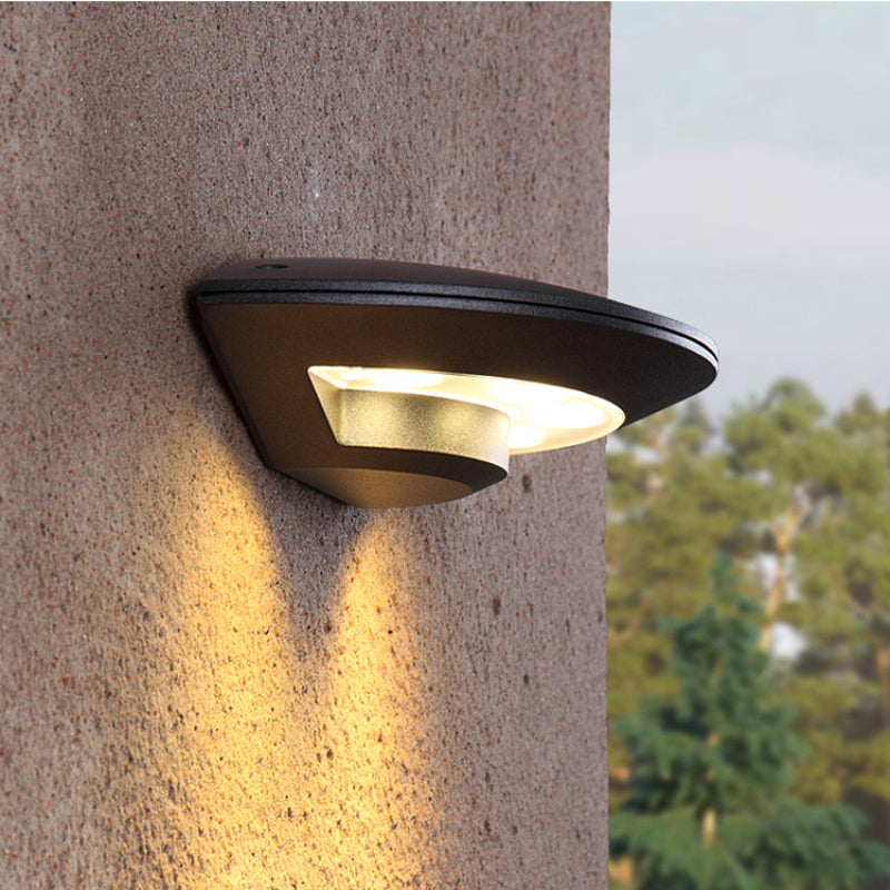 Ray aplică de perete Flying Saucer, metal LED, negru, pentru exterior