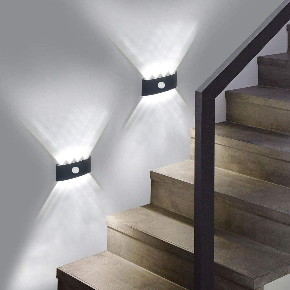 Ray modern Simplu metal/ Fixtures Up And Down LED Light aplică de perete, negru/alb