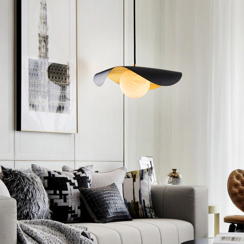 Arisha lampă suspendată modernă Nordic minimalistă din metal/marmură, neagră