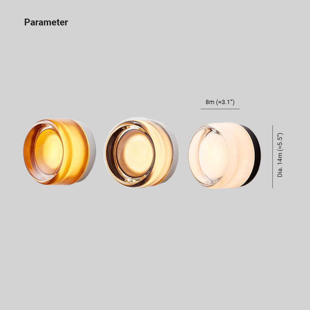Ray modern Mini Drum metal/ aplică de perete pentru exterior, Transparent