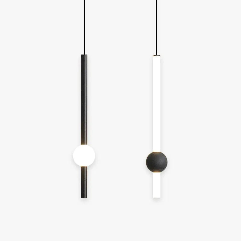 Arisha lampă suspendată din sticlă, minimalistă, liniară, cu glob, pentru dormitor