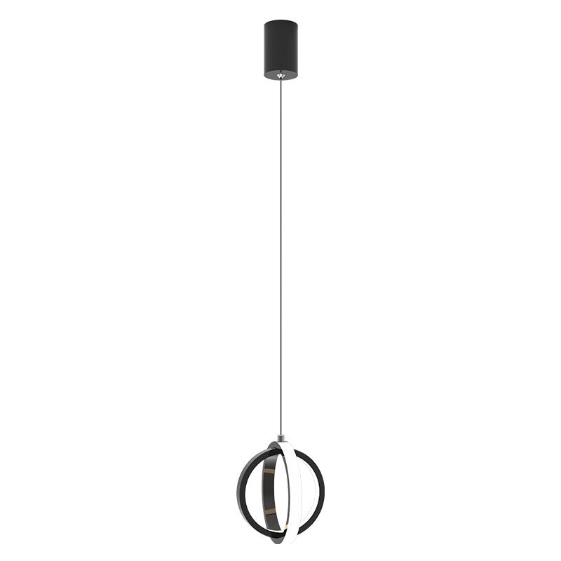 Kristy lampă suspendată sferică modernă, metal, negru/aur, pentru bucătărie
