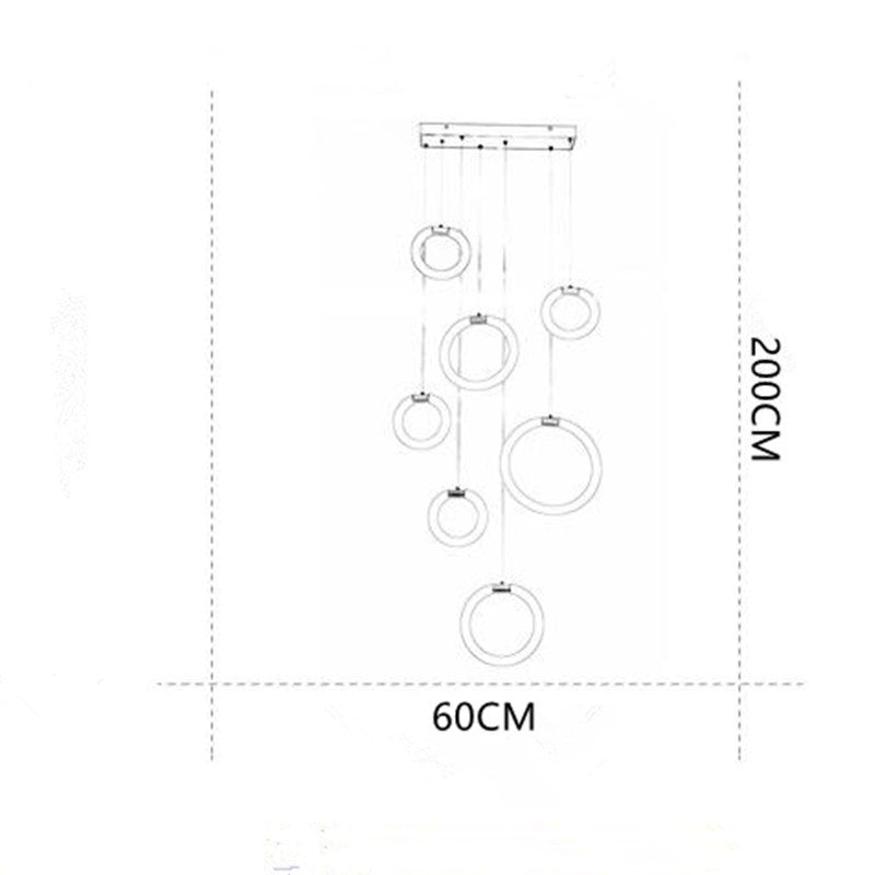 Arisha lampă suspendată minimalistă cu inele metalice