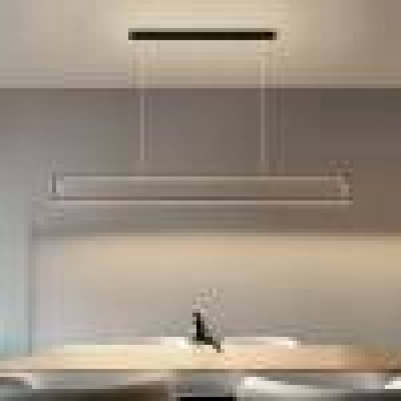Arisha lampă suspendată neagră din metal, modernă, verticală, dreptunghiulară