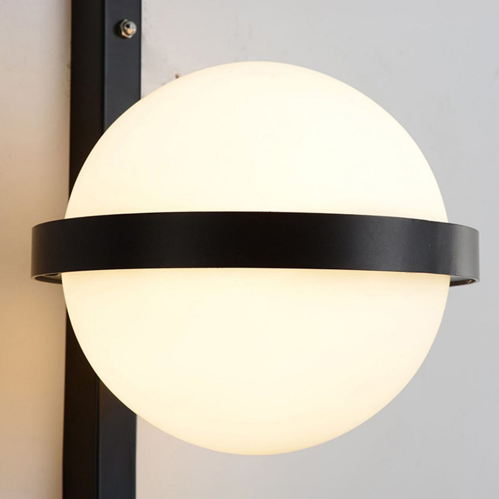 Ray modern glob metal/Acrilic aplică de perete pentru exterior, negru/alb