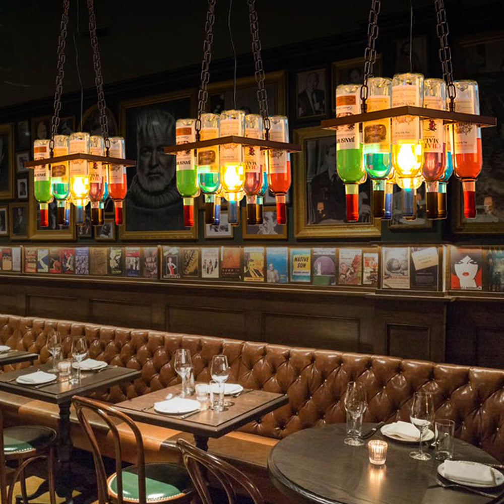 Austin Art Deco lampă suspendată din sticlă de sticlă pentru Burechi de Vin Finisaj Rust